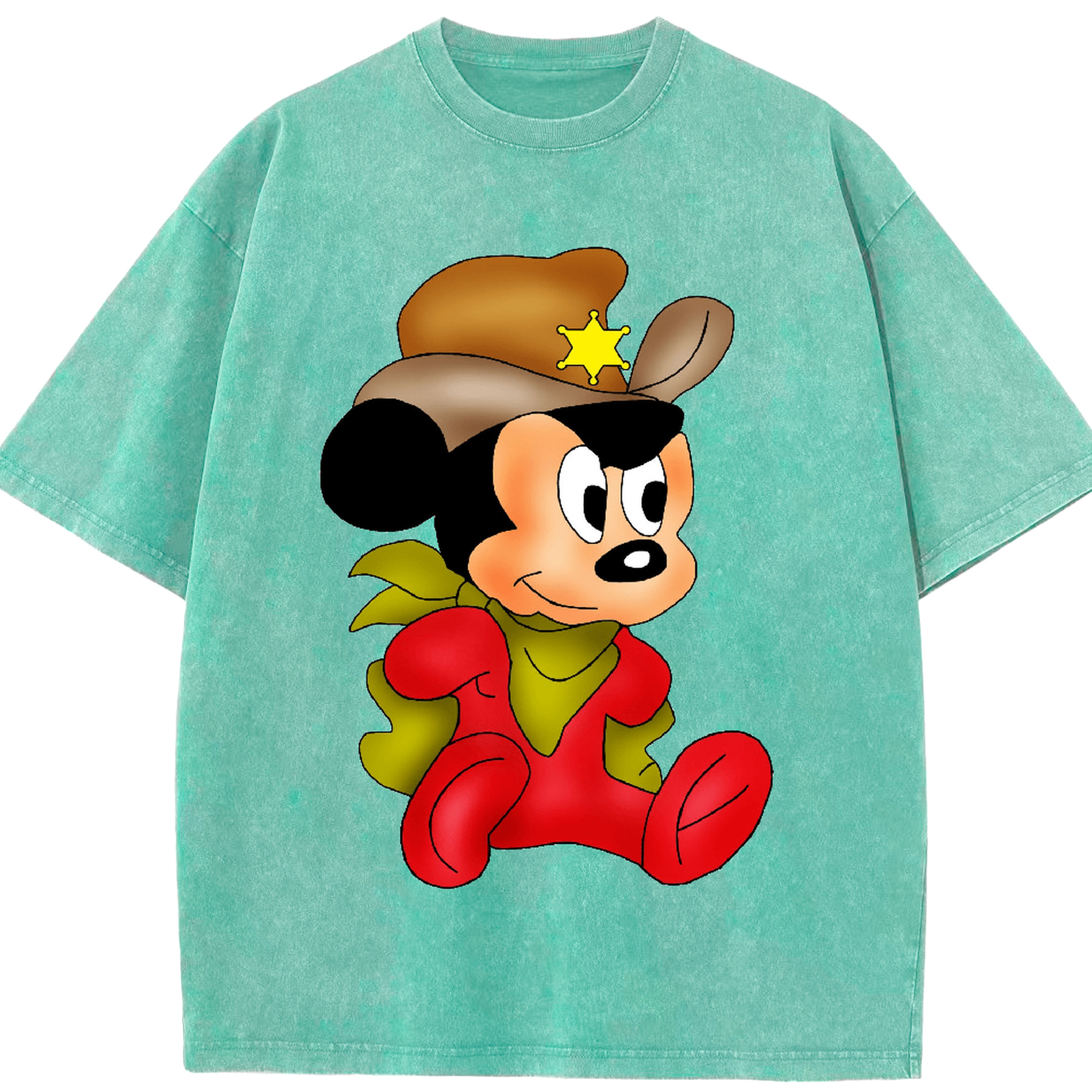 （画像用） ミッキーマウス Mickey Mouse 綿100% ヴィンテージ風 半袖Tシャツ（フロントプリント）